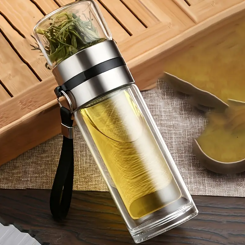 Infuser Tea Bottle – Wellness Glass Bottle for Herbal Infusions | Eco-Friendly | Perfect for Mindful Living