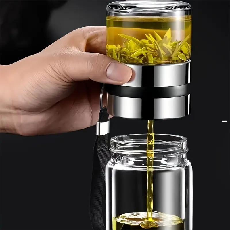 Infuser Tea Bottle – Wellness Glass Bottle for Herbal Infusions | Eco-Friendly | Perfect for Mindful Living