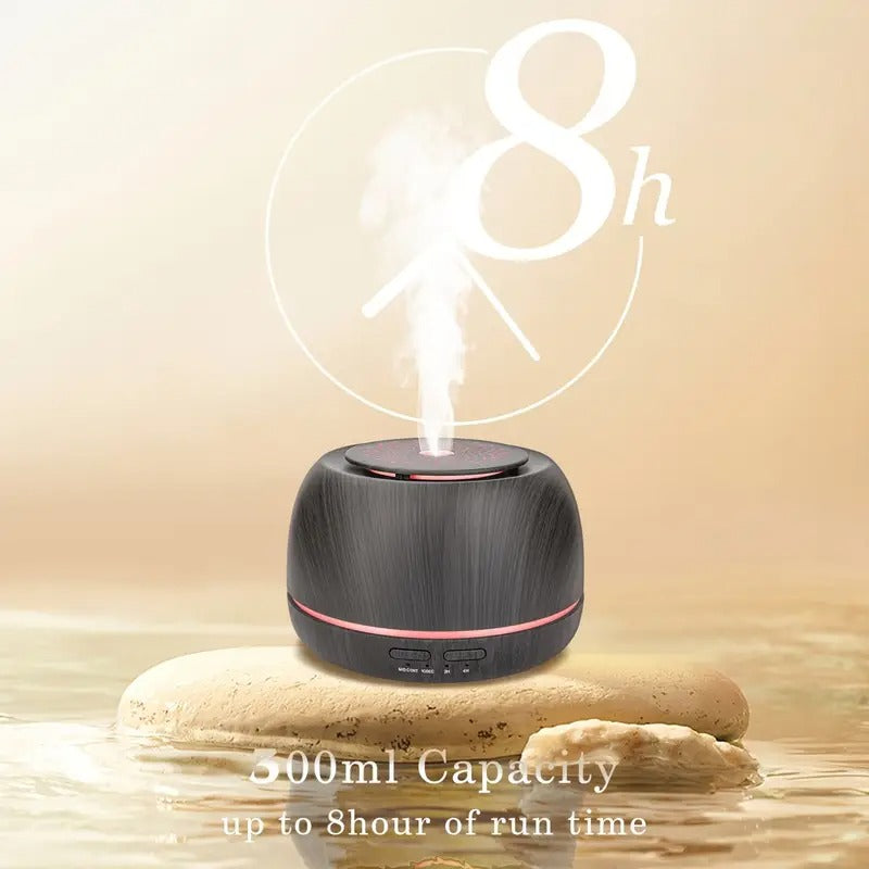 Essential Oil Diffuser 300ML – Aromatherapy Diffuser with 5-in-1 Functions & 7 Color LED Lights
