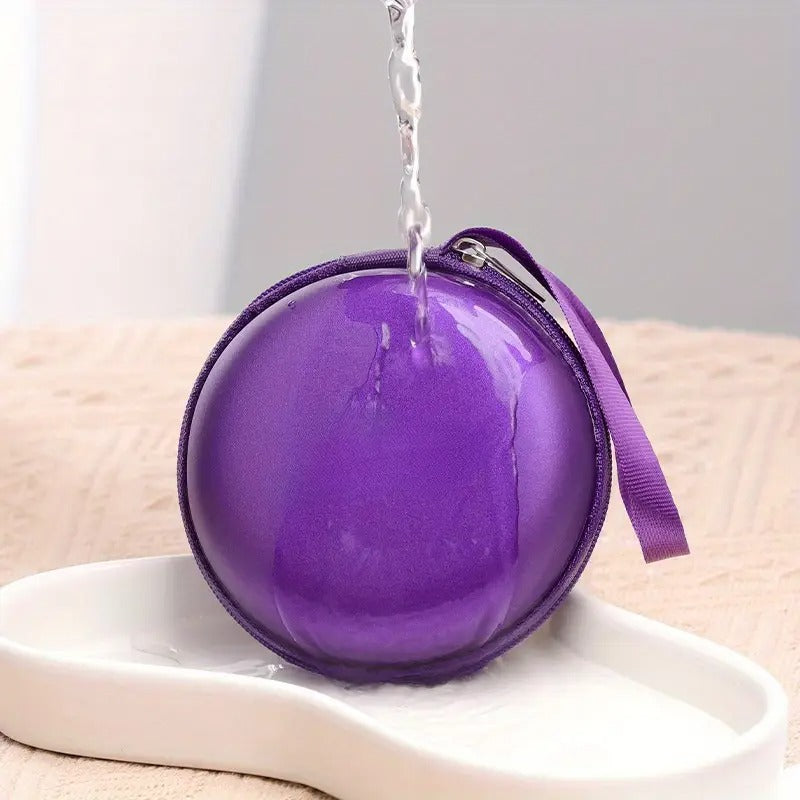 10-Compartment Essential Oil Storage Bag – Purple PU Portable Round Organizer with Handle